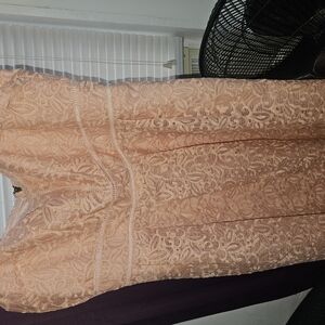 Boohoo Tan Sheath Midi Dress Round neck Sleeveless